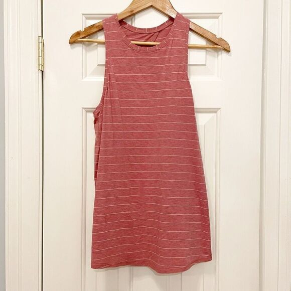 Lululemon All Tied Up Tank Pink Stripe Size M 100% Pima Cotton - Picture 6 of 7